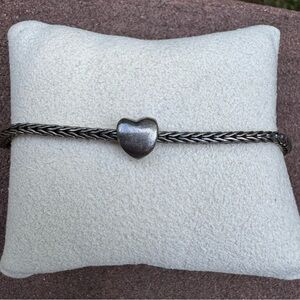 Trollbeads Retired Silver Heart Bead 925S LAA Jens Nielsen (Left 2021)